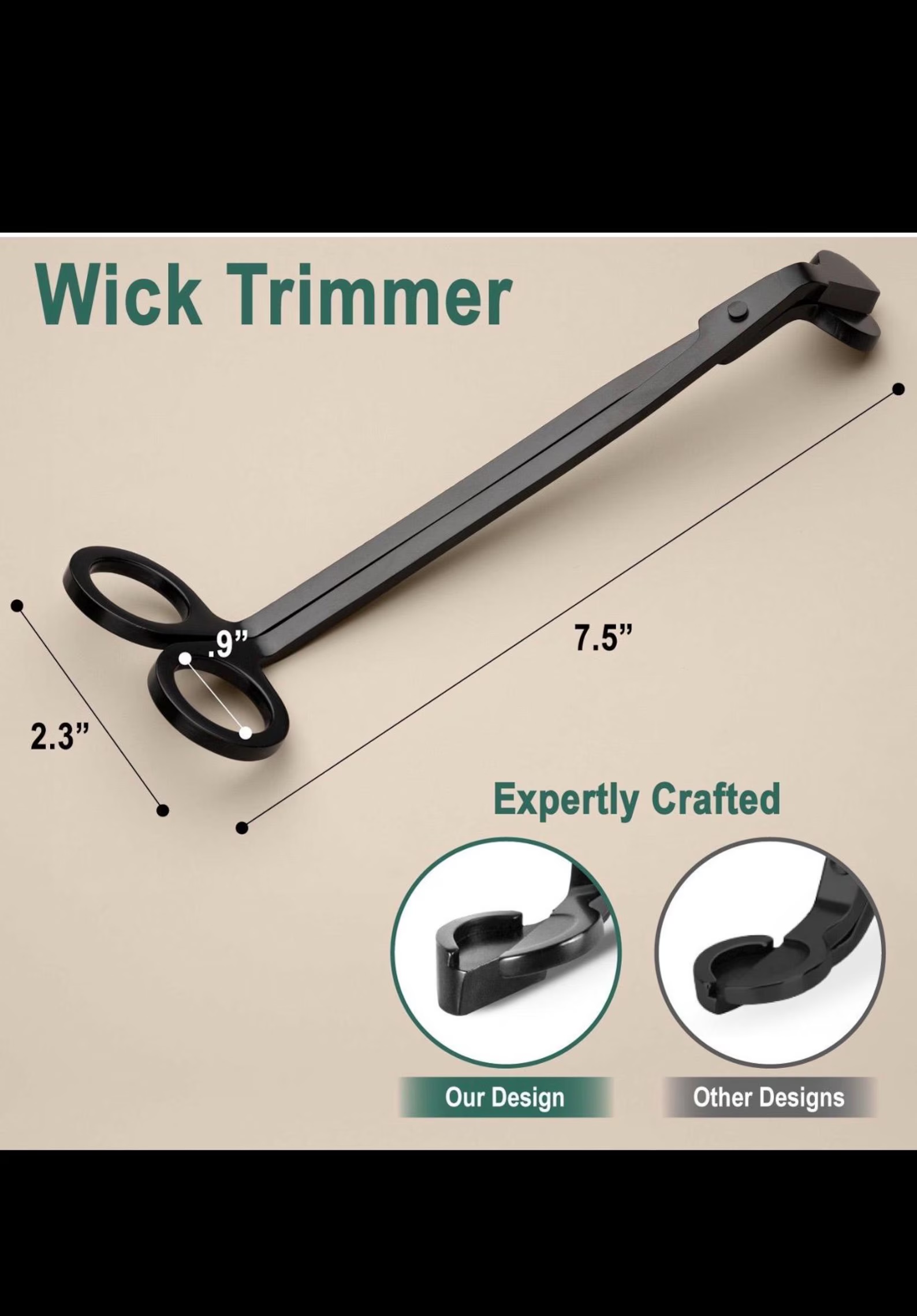 Wick trimmer scissor tool